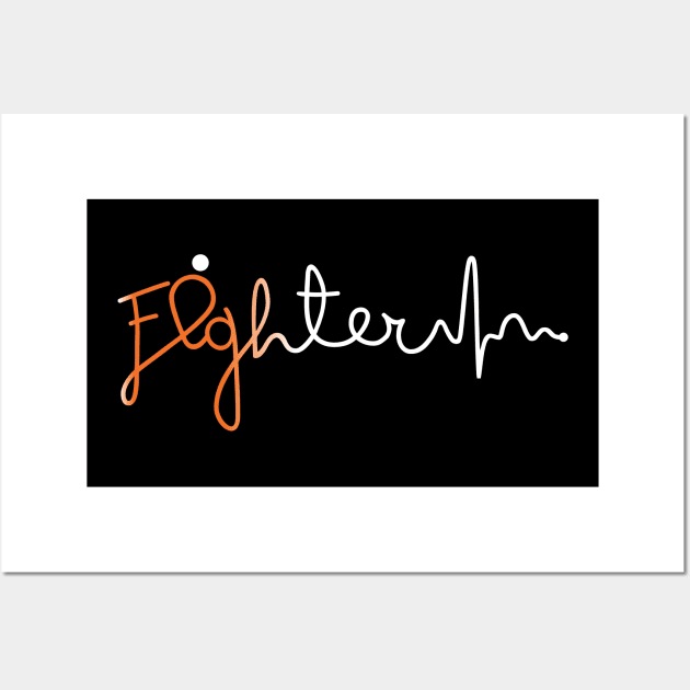 Fighter- Leukemia Cancer Gifts Leukemia Cancer Awareness Wall Art by AwarenessClub